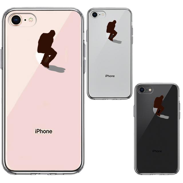 iPhone8 ケース クリア りんご で 考える人 スマホケース 側面ソフト 背面ハード ハイブリッド 送料無料-1