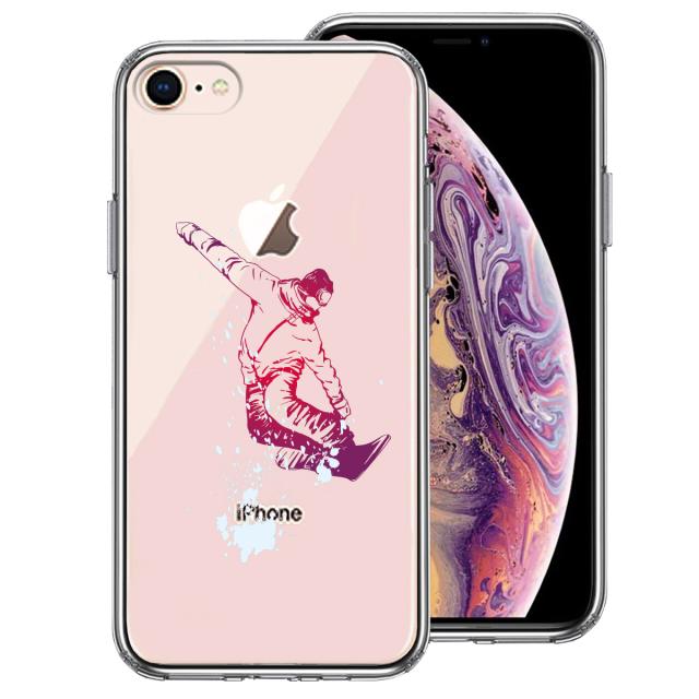 iPhone7 iPhone8 ケース クリア スノーボードフリースタイル スマホケース 側面ソフト 背面ハード ハイブリッド 送料無料-0