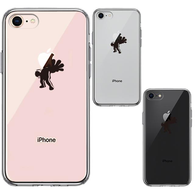 iPhone8 ケース クリア 映画パロディ 天才 格闘家 2 スマホケース 側面ソフト 背面ハード ハイブリッド 送料無料-1