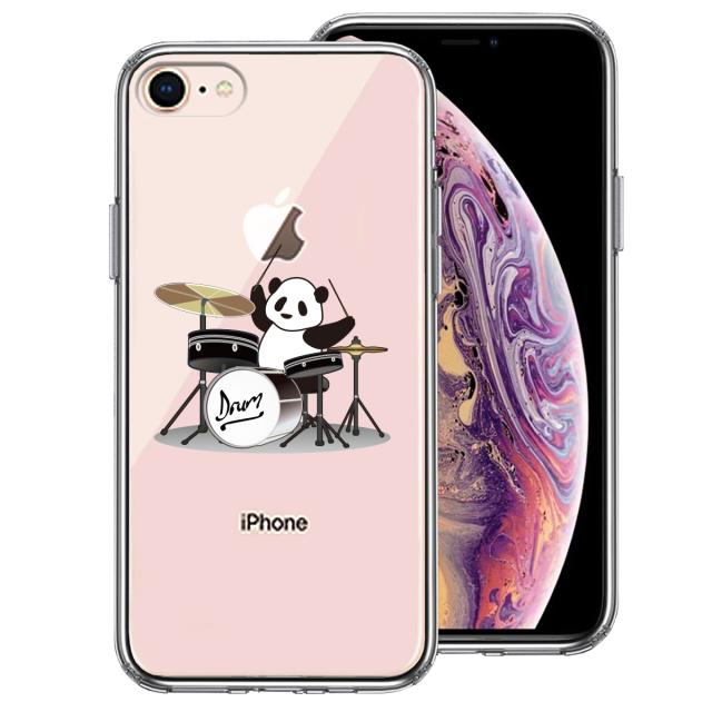 iPhone7 iPhone8 ケース クリア ドラムパンダ スマホケース 側面ソフト 背面ハード ハイブリッド 送料無料-0