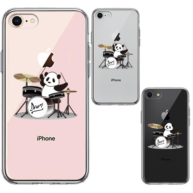 iPhone7 iPhone8 ケース クリア ドラムパンダ スマホケース 側面ソフト 背面ハード ハイブリッド 送料無料-1