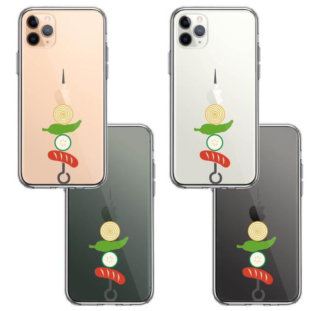iPhone11pro ケース クリア カバー BBQ バーベキュー スマホケース 側面ソフト 背面ハード ハイブリッド 送料無料-1