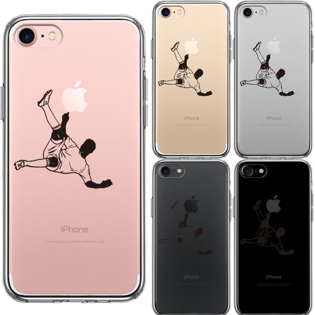 iPhone7 ケース クリア サッカー オーバーヘッド スマホケース 側面ソフト 背面ハード ハイブリッド 送料無料-1