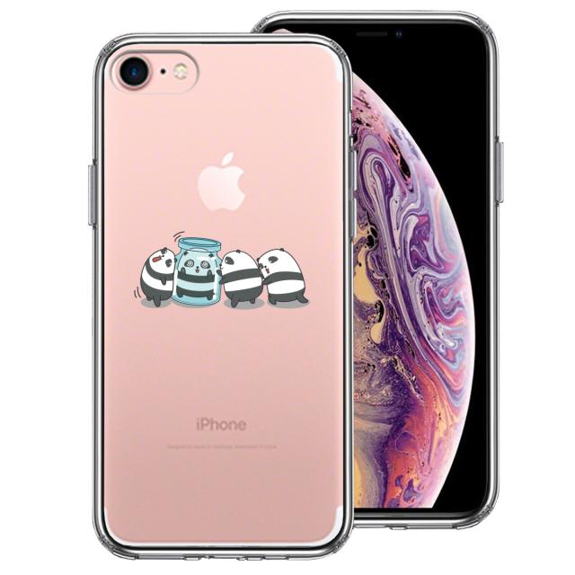 iPhone7 ケース クリア カプセル パンダ スマホケース 側面ソフト 背面ハード ハイブリッド 送料無料-0