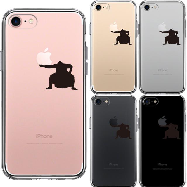 iPhone7 ケース クリア おすもうさん 土俵入り スマホケース 側面ソフト 背面ハード ハイブリッド 送料無料-1