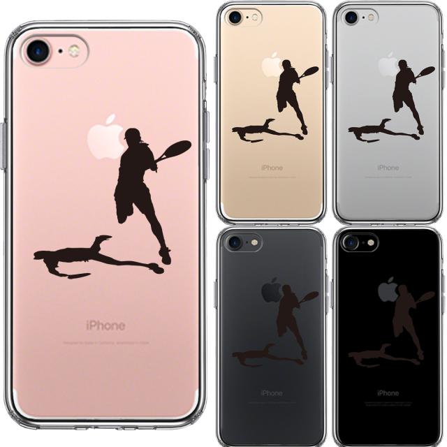 iPhone7 ケース クリア テニス スマッシュ スマホケース 側面ソフト 背面ハード ハイブリッド 送料無料-1