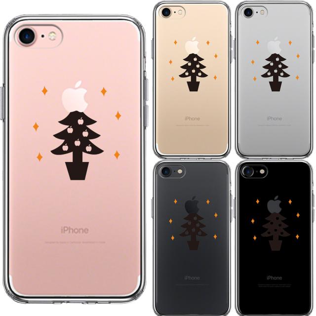 iPhone7 ケース クリア Christmas tree クリスマス スマホケース 側面ソフト 背面ハード ハイブリッド 送料無料-1