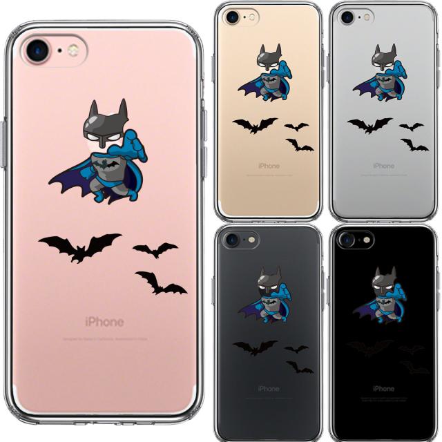 iPhone7 ケース クリア 映画パロディ 蝙蝠男 スマホケース 側面ソフト 背面ハード ハイブリッド 送料無料-1