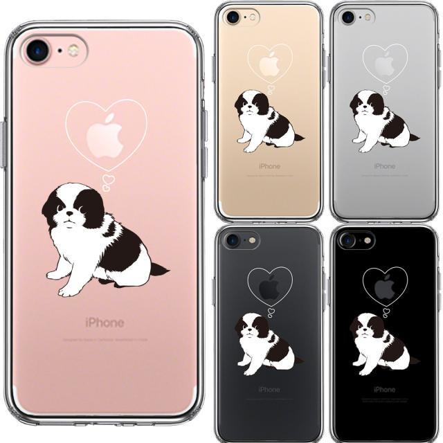 iPhone7 ケース クリア チン 狆 スマホケース 側面ソフト 背面ハード ハイブリッド 送料無料-1