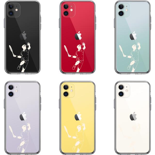 iPhone11 ケース クリアテニス ホワイト スマホケース 側面ソフト 背面ハード ハイブリッド 送料無料-1