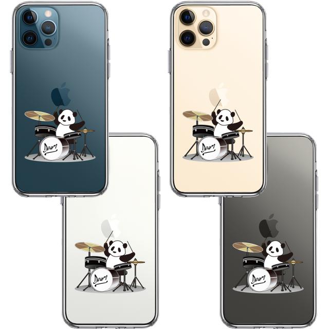 iPhone12Pro ケース クリアドラム パンダ スマホケース 側面ソフト 背面ハード ハイブリッド 送料無料-1