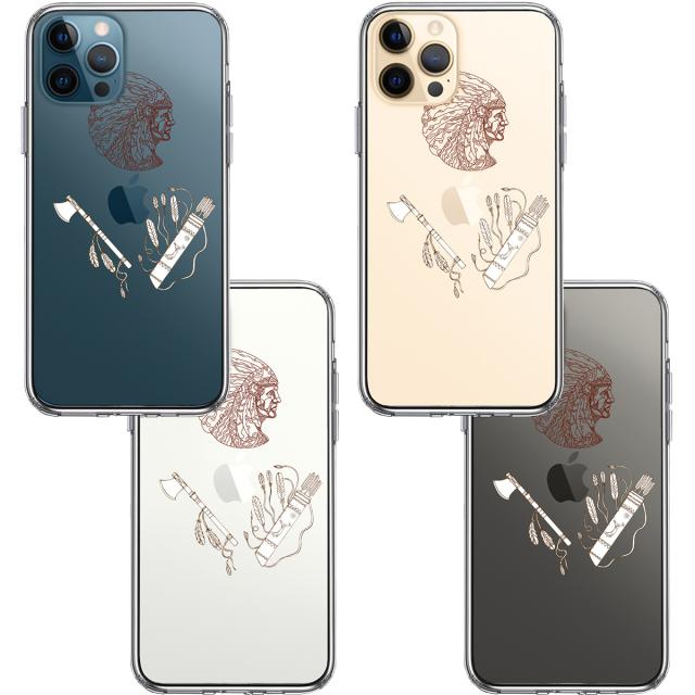 iPhone12Pro ケース クリア ネイティブアメリカン スマホケース 側面ソフト 背面ハード ハイブリッド 送料無料-1