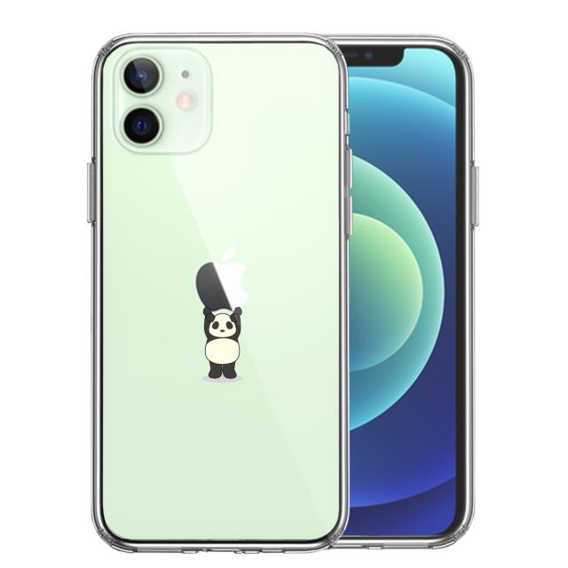 iPhone12 ケース クリア パンダ 重量挙げ 並感 スマホケース 側面ソフト 背面ハード ハイブリッド 送料無料-0