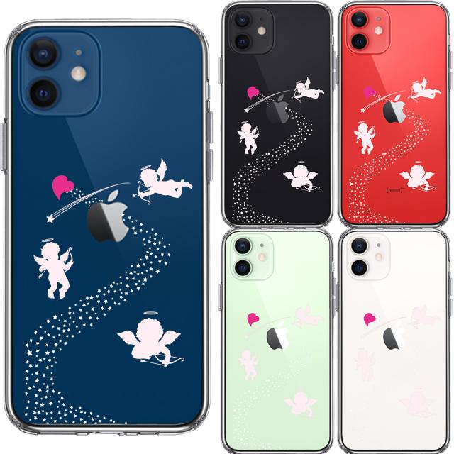 iPhone12 ケース クリア 天の川 ハート エンジェル スマホケース 側面ソフト 背面ハード ハイブリッド 送料無料-1