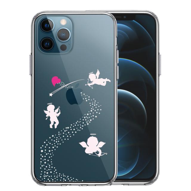 iPhone12Pro ケース クリア 天の川 ハート エンジェル スマホケース 側面ソフト 背面ハード ハイブリッド 送料無料-0