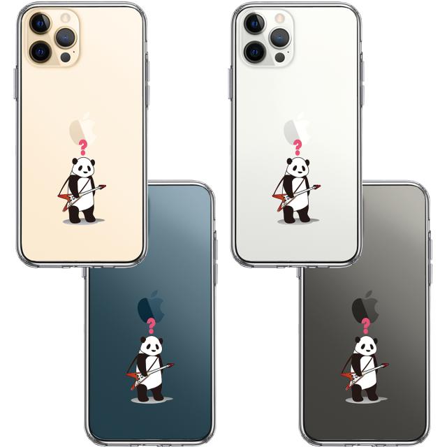 iPhone12Pro ケース クリア ギター パンダ ？ スマホケース 側面ソフト 背面ハード ハイブリッド 送料無料-1
