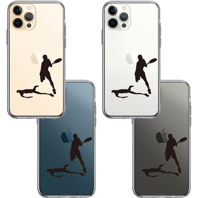 iPhone12Pro ケース クリア テニス スマッシュ スマホケース 側面ソフト 背面ハード ハイブリッド 送料無料-1