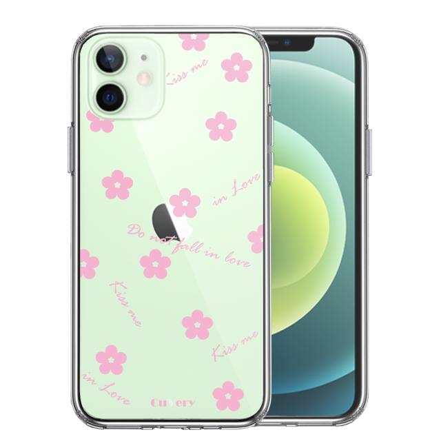 iPhone12mini ケース クリア フラワー ライトピンク スマホケース 側面ソフト 背面ハード ハイブリッド 送料無料-0