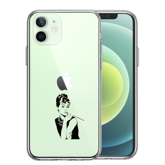 iPhone12mini ケース クリア オードリー ヘプバーン スマホケース 側面ソフト 背面ハード ハイブリッド 送料無料-0