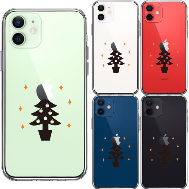 iPhone12mini ケース クリア Christmas tree クリスマス スマホケース 側面ソフト 背面ハード ハイブリッド 送料無料-1