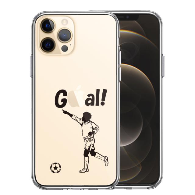 iPhone12Pro ケース クリア サッカー ゴール スマホケース 側面ソフト 背面ハード ハイブリッド 送料無料-0