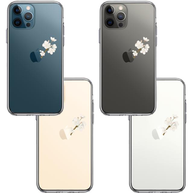 iPhone12Pro ケース クリア りんご に 桜 スマホケース 側面ソフト 背面ハード ハイブリッド 送料無料-1