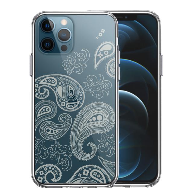 iPhone12Pro ケース クリア ペイズリー 柄 ライトイエロー スマホケース 側面ソフト 背面ハード ハイブリッド 送料無料-0