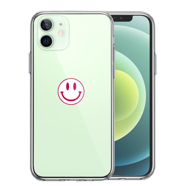 iPhone12 ケース クリア にこちゃん スマイル マーク スマホケース 側面ソフト 背面ハード ハイブリッド 送料無料-0