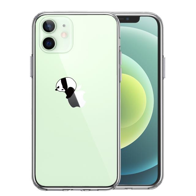 iPhone12 ケース クリア パンダ panda 跳び箱 体操 スマホケース 側面ソフト 背面ハード ハイブリッド 送料無料-0