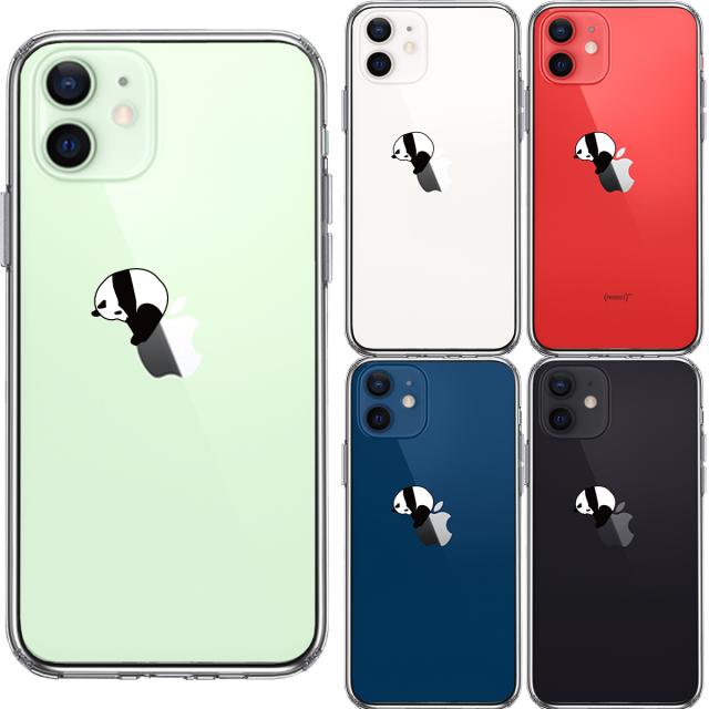 iPhone12 ケース クリア パンダ panda 跳び箱 体操 スマホケース 側面ソフト 背面ハード ハイブリッド 送料無料-1