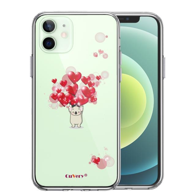 iPhone12mini ケース クリア コアラ ハート いっぱい スマホケース 側面ソフト 背面ハード ハイブリッド 送料無料-0