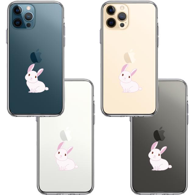 iPhone12Pro ケース クリア うさぎ スマホケース 側面ソフト 背面ハード ハイブリッド 送料無料-1