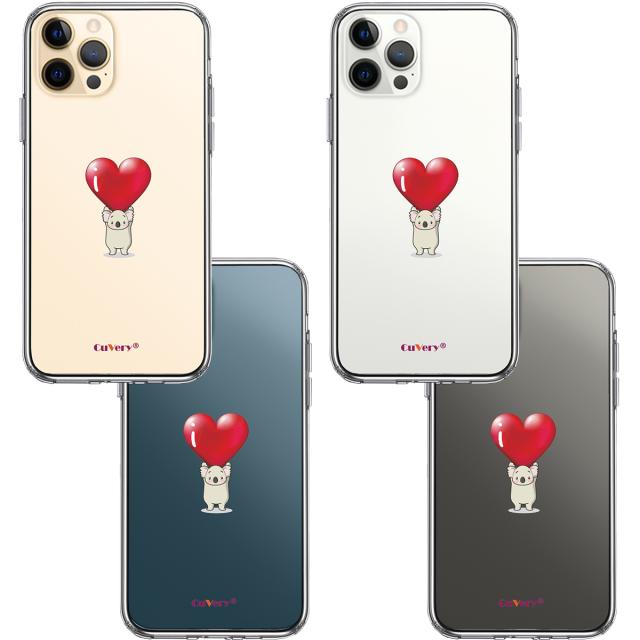 iPhone12Pro ケース クリア コアラ ハート 重量挙げ スマホケース 側面ソフト 背面ハード ハイブリッド 送料無料-1