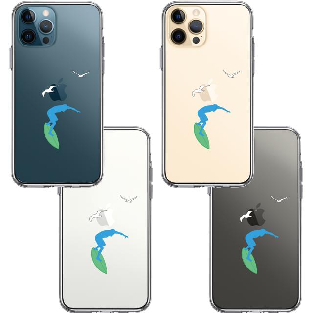 iPhone12Pro ケース クリア サーファー カモメ スマホケース 側面ソフト 背面ハード ハイブリッド 送料無料-1