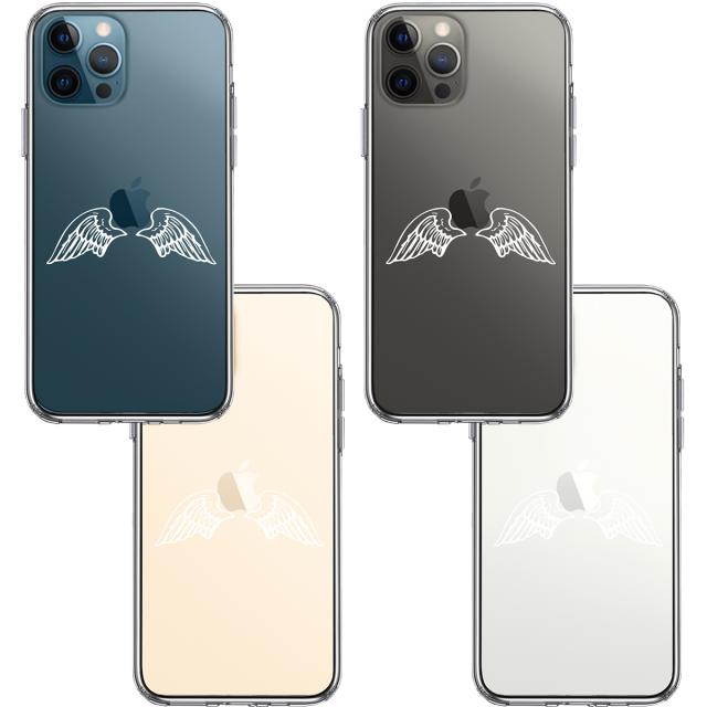 iPhone12Pro ケース クリア エンジェル 翼 ウィング 白 スマホケース 側面ソフト 背面ハード ハイブリッド 送料無料-1