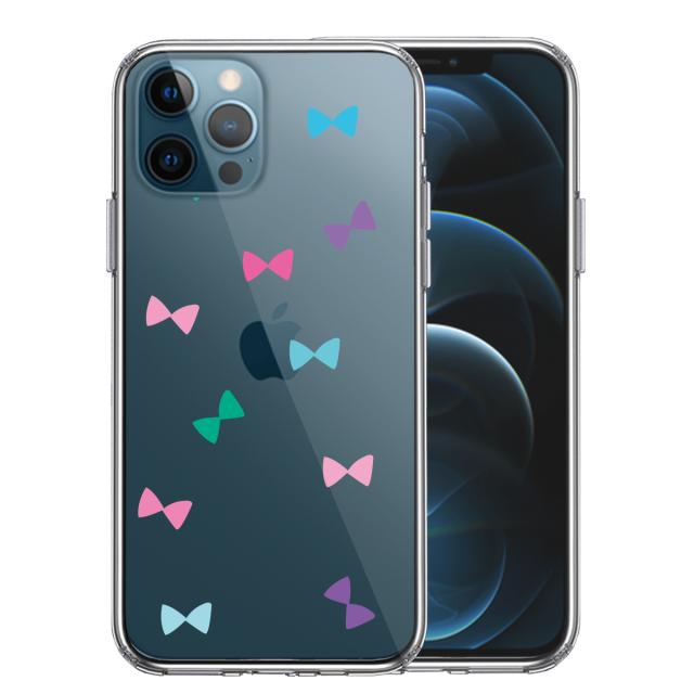 iPhone12Pro ケース クリア リボン スマホケース 側面ソフト 背面ハード ハイブリッド UA14503045-8519 送料無料-0