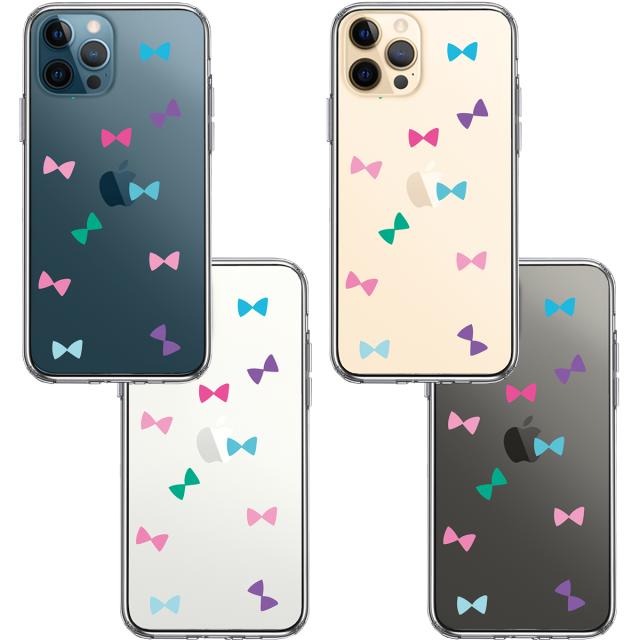 iPhone12Pro ケース クリア リボン スマホケース 側面ソフト 背面ハード ハイブリッド UA14503045-8519 送料無料-1