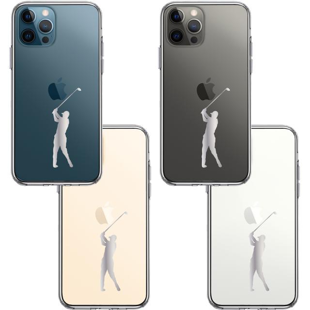 iPhone12Pro ケース クリア ゴルフ グレー スマホケース 側面ソフト 背面ハード ハイブリッド 送料無料-1