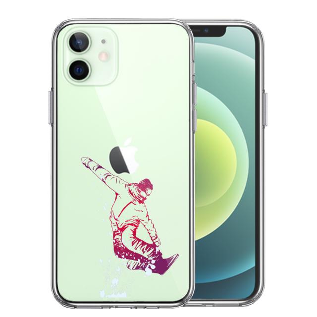 iPhone12mini ケース クリア スノーボードフリースタイル スマホケース 側面ソフト 背面ハード ハイブリッド 送料無料-0