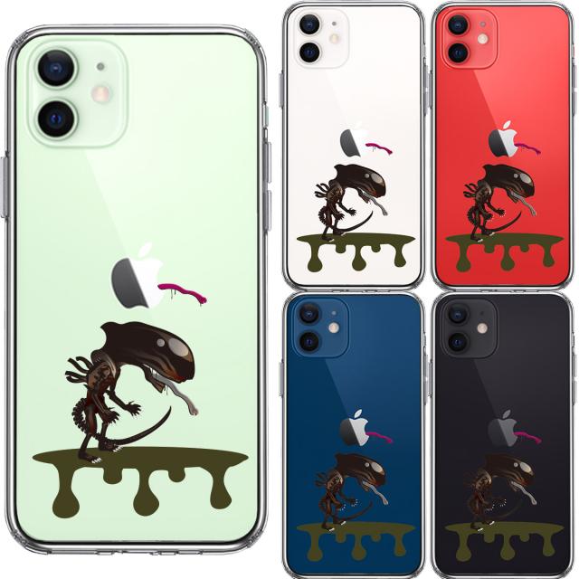 iPhone12 ケース クリア 地球外生命体 スマホケース 側面ソフト 背面ハード ハイブリッド 送料無料-1