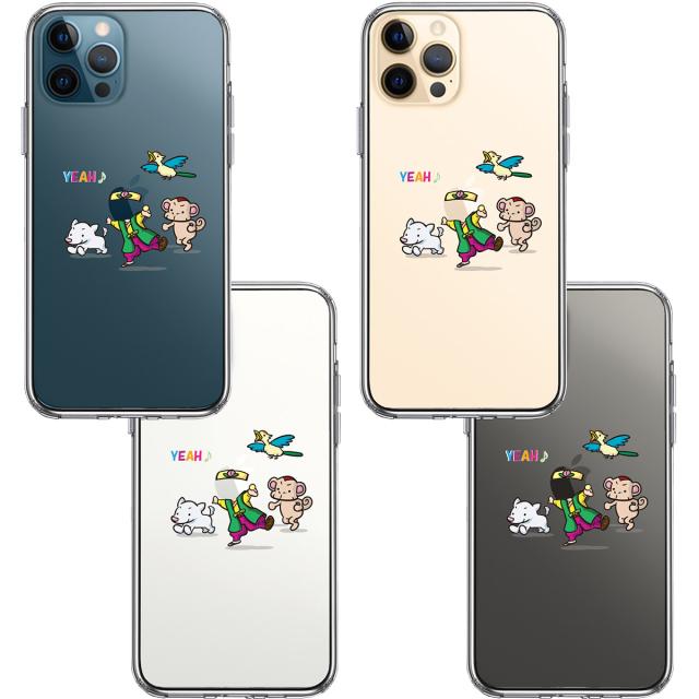 iPhone12Pro ケース クリア 桃太郎 パーティー 軍団 スマホケース 側面ソフト 背面ハード ハイブリッド 送料無料-1