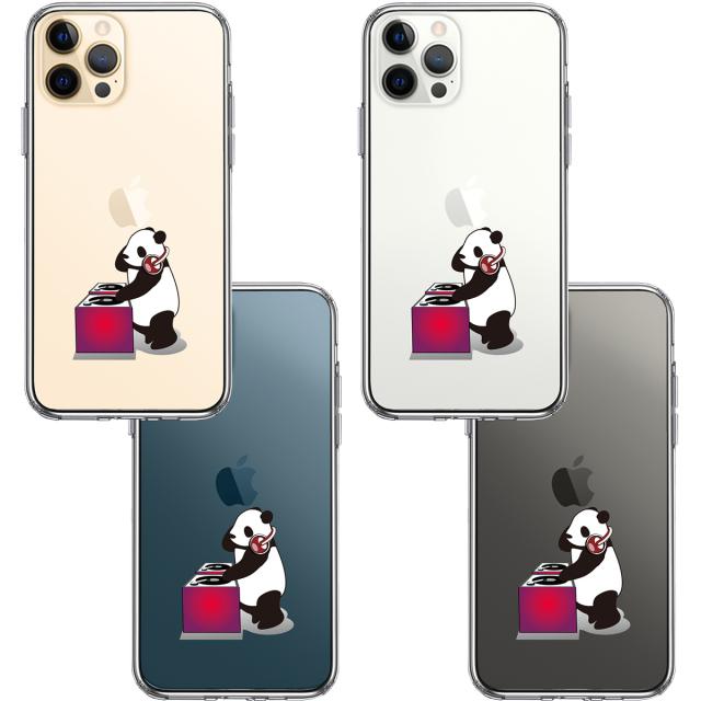iPhone12Pro ケース クリア パンダ DJ スマホケース 側面ソフト 背面ハード ハイブリッド 送料無料-1