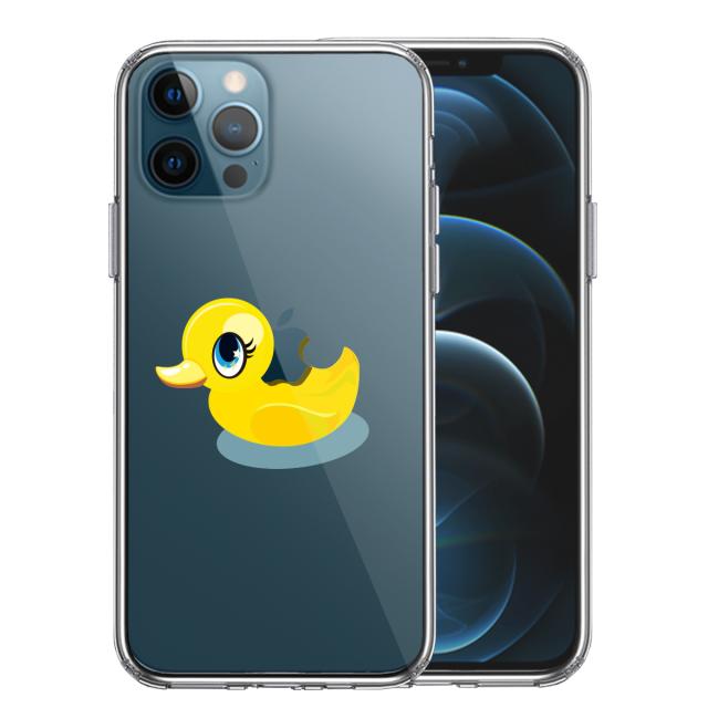 iPhone12Pro ケース クリア あひるちゃん スマホケース 側面ソフト 背面ハード ハイブリッド 送料無料-0