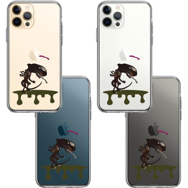 iPhone12Pro ケース クリア 地球外生命体 スマホケース 側面ソフト 背面ハード ハイブリッド 送料無料-1