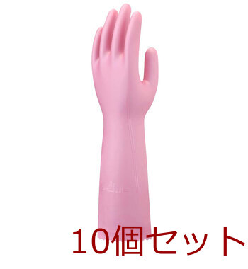 ショーワ ナイスハンド さらっとタッチ セミロング パールピンク Mサイズ 10個セット 送料無料-1