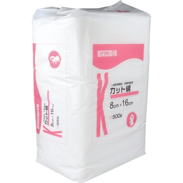 カワモト 医療脱脂綿 カット綿 カットメン ８ｃｍ×１６cm ５００ｇ 3個セット 送料無料-2