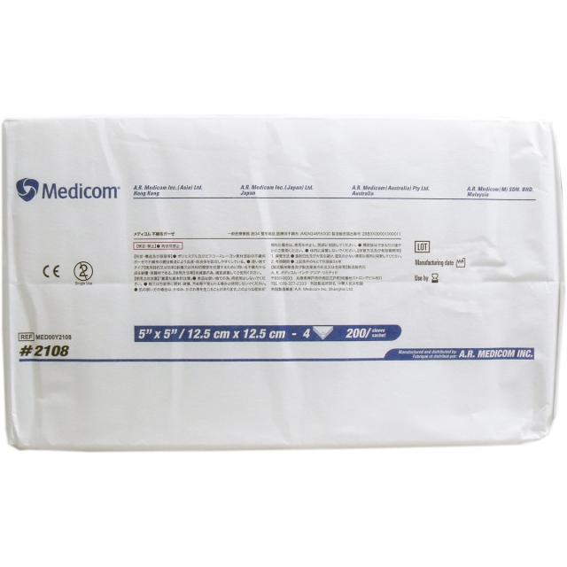 不織布ガーゼ ４つ折 １２．５ｃｍ×１２．５ｃｍ ２００枚入 3セット 送料無料-1