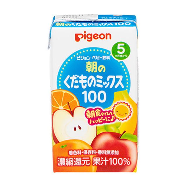 ピジョン 紙パックベビー飲料 朝のくだものミックス１００ １２５ｍＬ×３個パック 8セット 送料無料-3
