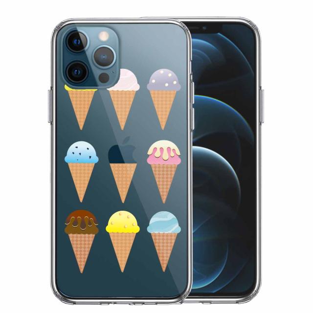 iPhone12Pro ケース クリア アイスクリーム スマホケース 側面ソフト 背面ハード ハイブリッド 送料無料-0
