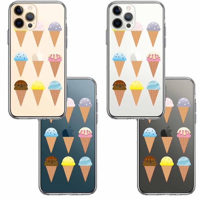 iPhone12Pro ケース クリア アイスクリーム スマホケース 側面ソフト 背面ハード ハイブリッド 送料無料-1